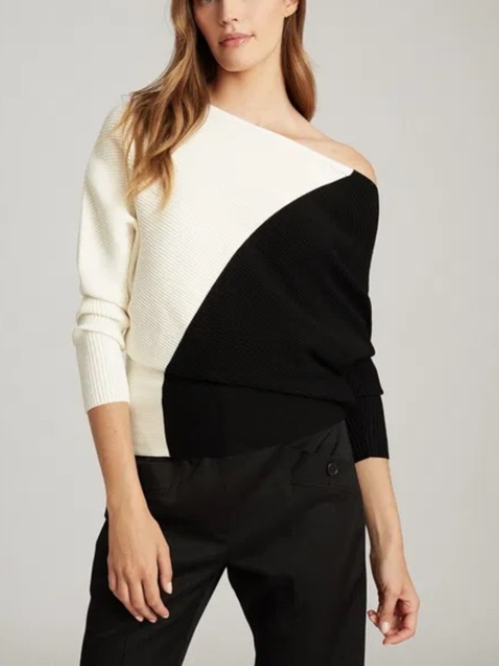 REISS Lucy Colour Block Knitted Jumper/Sweater